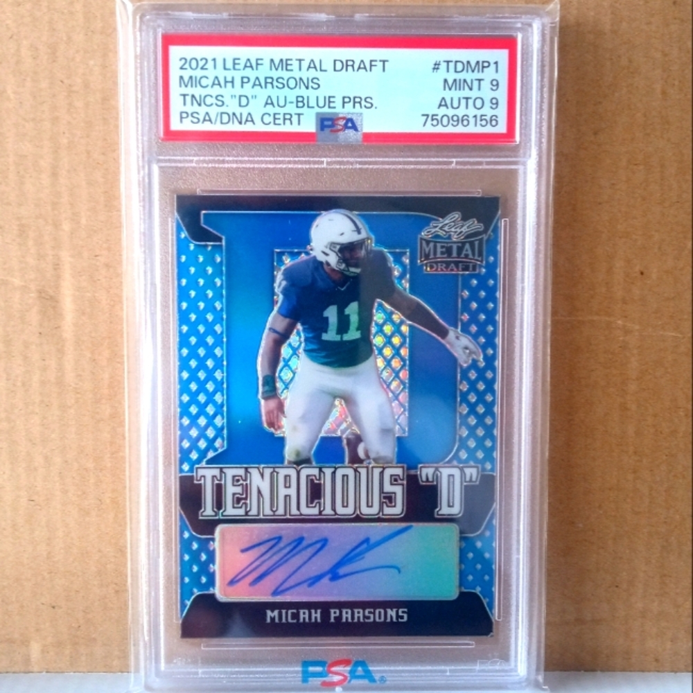 🏈🏆Micah Parsons "RC Auto 23/35 Metal Draft Gold - Blue PRS." Slab🏆🏈
